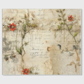 Liebe des Vintagen Pergaments mit Blume (6) Geschenkpapier (Flach)
