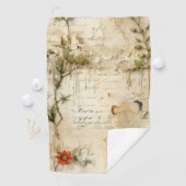 Liebe des Vintagen Pergaments mit Blume (6) Golfhandtuch (Insitu)