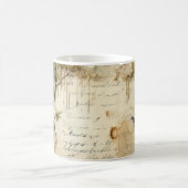 Liebe des Vintagen Pergaments mit Blume (6) Kaffeetasse (Mittel)