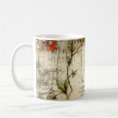 Liebe des Vintagen Pergaments mit Blume (6) Kaffeetasse (Links)