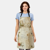 Liebe des Vintagen Pergaments mit Blume (6) Schürze (Getragen)