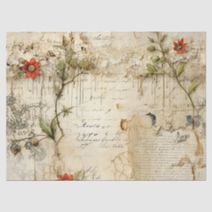 Liebe des Vintagen Pergaments mit Blume (6) Seidenpapier