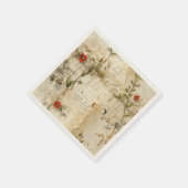 Liebe des Vintagen Pergaments mit Blume (6) Serviette (Ecke)