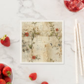 Liebe des Vintagen Pergaments mit Blume (6) Serviette (Beispiel)
