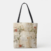 Liebe des Vintagen Pergaments mit Blume (6) Tasche (Rückseite)