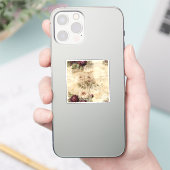 Liebe des Vintagen Pergaments mit Blume (7) Aufkleber (Telefon)