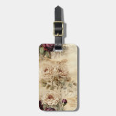 Liebe des Vintagen Pergaments mit Blume (7) Gepäckanhänger (Vorderseite vertikal)