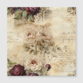 Liebe des Vintagen Pergaments mit Blume (7) Magnetkarte (Vorderseite)