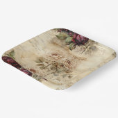 Liebe des Vintagen Pergaments mit Blume (7) Pappteller (Gewinkelt)