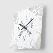 Liebe des Watercolorwanderlust-Abenteuer-III | Quadratische Wanduhr (Winkel)