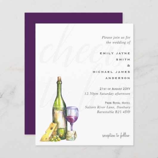 Liebe des Weinkäses Moderne Hochzeit (Vorne/Hinten)