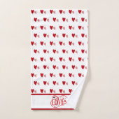 Liebe des weißen und roten Herzens Badhandtuch Set (Handtuch)