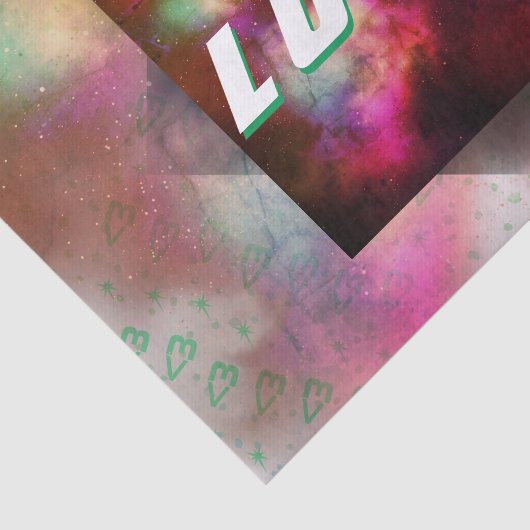 Liebe des Weltraums - Nebel, Sterne, Herzen Seidenpapier (Ausschnitt)