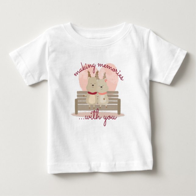 Liebe-Design für Hirsche mit Phrase für Kinder Baby T-shirt (Vorderseite)