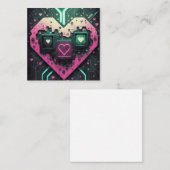 Liebe Design mit pixelhaftem Herz Mitteilungskarte (Vorne/Hinten)