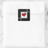 Liebe Design Quadratischer Aufkleber (Tasche)
