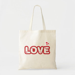 "Liebe"-Design, rote, abgerundete Buchstaben mit H Tragetasche