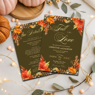 Liebe-Details auf Back Floral Wedding Folieneinladung