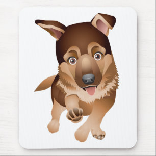 Liebe Deutsche Schäferhund Welpe Hund Weiße Mauspa Mousepad