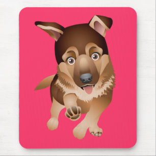 Liebe Deutsche Schäferhund-Welpen-Hund Rosa Mauspa Mousepad