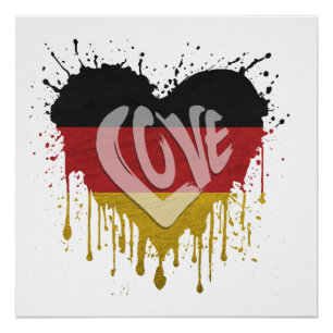 Liebe Deutschland Flagge Poster