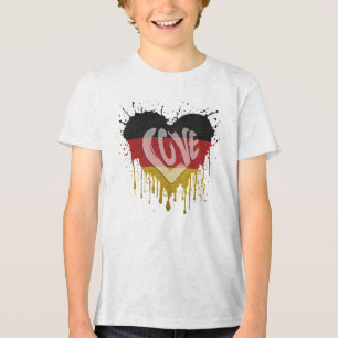 Liebe Deutschland Flagge Tri-Blend Shirt