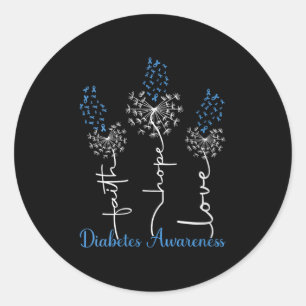Liebe Diabetes Awareness V-neck Runder Aufkleber