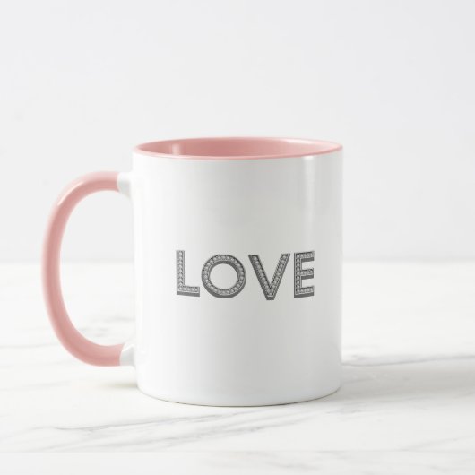 Liebe Diamantbriefe Tasse (Links)