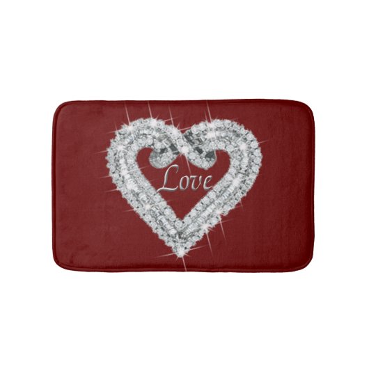 Liebe Diamond Heart Bath Mat Badematte (Vorderseite)