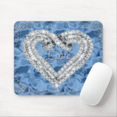 Liebe Diamond Heart Blue Mouse Pad Mousepad (Mit Mouse)
