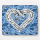 Liebe Diamond Heart Blue Mouse Pad Mousepad (Vorne)