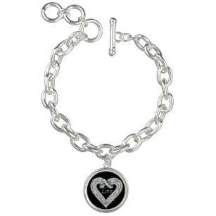 Liebe Diamond Heart Charm Bracelet Charm Armband