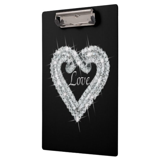 Liebe Diamond Heart Clipboard Klemmbrett (Links)