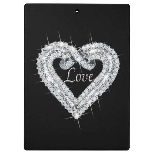 Liebe Diamond Heart Clipboard Klemmbrett (Rückseite)