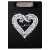 Liebe Diamond Heart Clipboard Klemmbrett (Vorderseite)