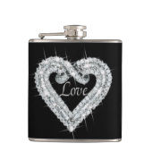 Liebe Diamond Heart Flask Flachmann (Vorderseite)