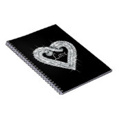 Liebe Diamond Heart Spiral Notebook Notizblock (Rechte Seite)