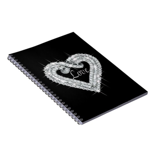 Liebe Diamond Heart Spiral Notebook Notizblock (Rechte Seite)