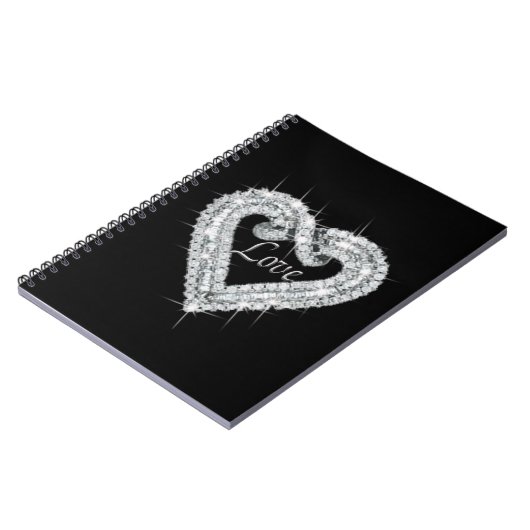 Liebe Diamond Heart Spiral Notebook Notizblock (Linke Seite)