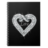 Liebe Diamond Heart Spiral Notebook Notizblock (Vorderseite)
