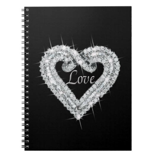 Liebe Diamond Heart Spiral Notebook Notizblock (Vorderseite)