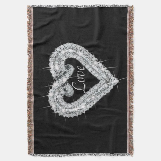 Liebe Diamond Heart Throw Blanket Decke (Vorderseite Vertikal)