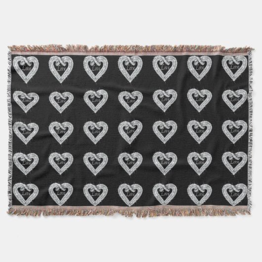 Liebe Diamond Heart Throw Blanket Decke (Vorderseite)