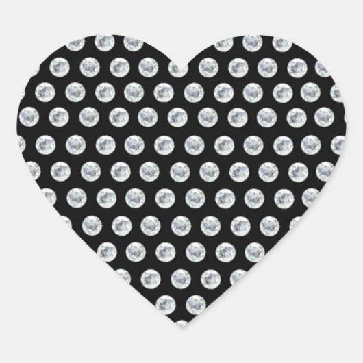 Liebe Diamonds black bg Herz-Aufkleber (Vorderseite)