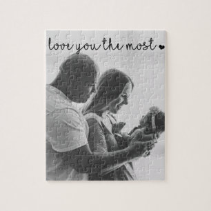liebe dich am meisten mit einfachem modernen Herz Puzzle