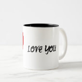 Liebe dich, Babe Zweifarbige Tasse (VorderseiteRechts)