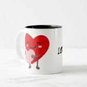 Liebe dich, Babe Zweifarbige Tasse (Vorderseite Links)