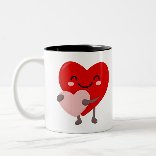Liebe dich, Babe Zweifarbige Tasse (Links)