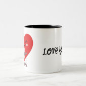 Liebe dich, Babe Zweifarbige Tasse (Mittel)