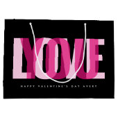 Liebe dich Benutzername Happy Valentinstag Schwarz Große Geschenktüte (Rückseite)